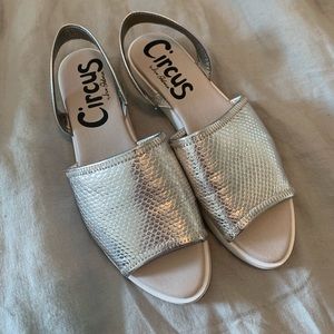 Silver Metallic Slides Circus by Sam Edelman